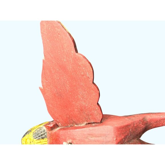 Hand-Carved Vintage Flying Elephant Figurine With Painted Wings & Trunk Detail - Picture 16 of 16